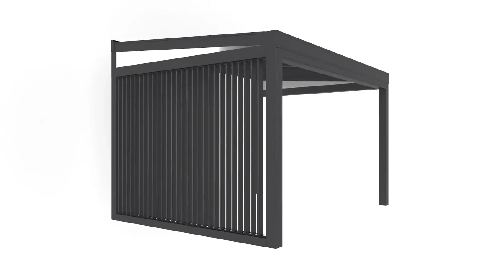Pergola over a terrace with a shaded seating area – Flowgarden project – enlarged view
