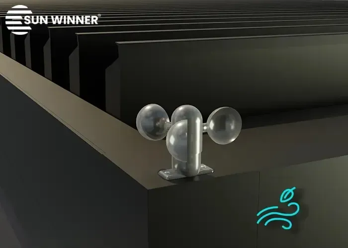 Windsensor am Rahmen der Pergola S500