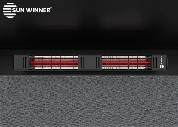 Doppel-Infrarotstrahler 4 000 W im Pergolarahmen