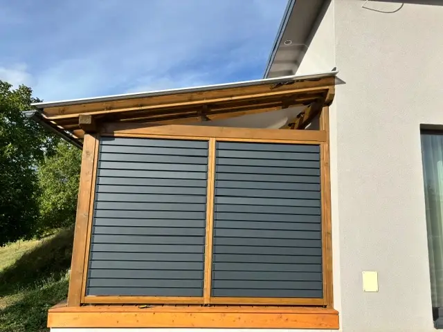 Wooden frame – aluminium louvres – Flowgarden project, photo 2 of 75