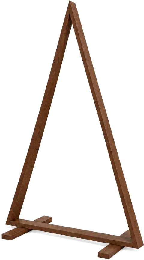 Veľký a malý drevený vianočný stromček, hnedý