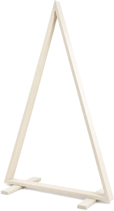 Veľký a malý drevený vianočný stromček, v farbe slonová kosť